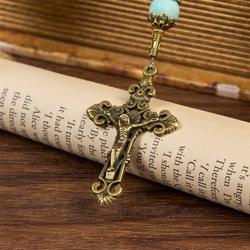 Christianartworkshop Handmade 8mm Matte Amazonite Rosary - A Timeless Piece of Devotion - image 9