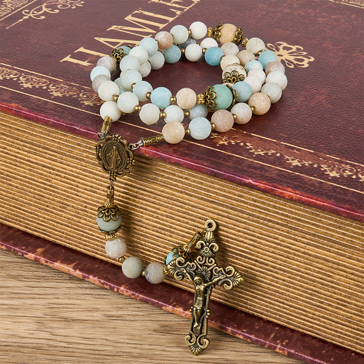Christianartworkshop Handmade 8mm Matte Amazonite Rosary - A Timeless Piece of Devotion - image 6