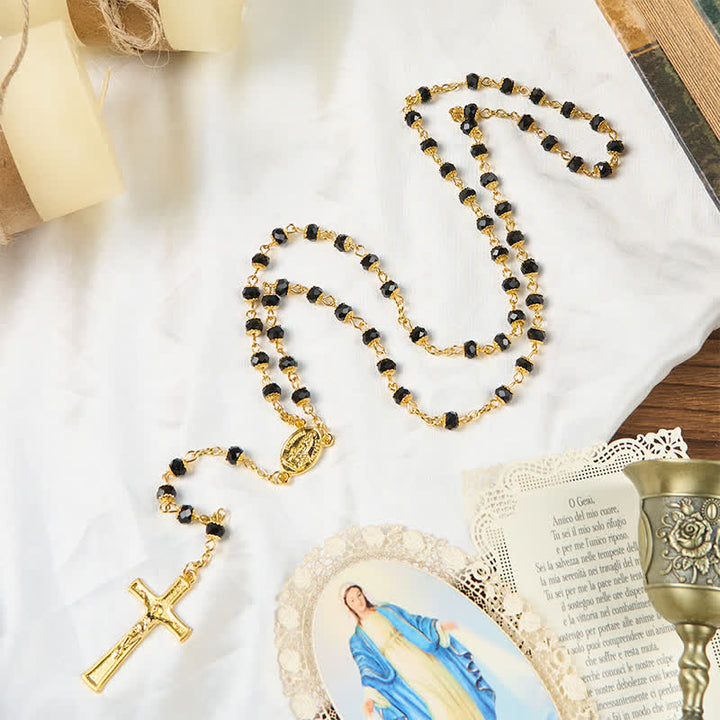 Christianartworkshop Our Lady of Fatima & Crucifix of 6mm Crystal Prayer Beads Rosary - image 6