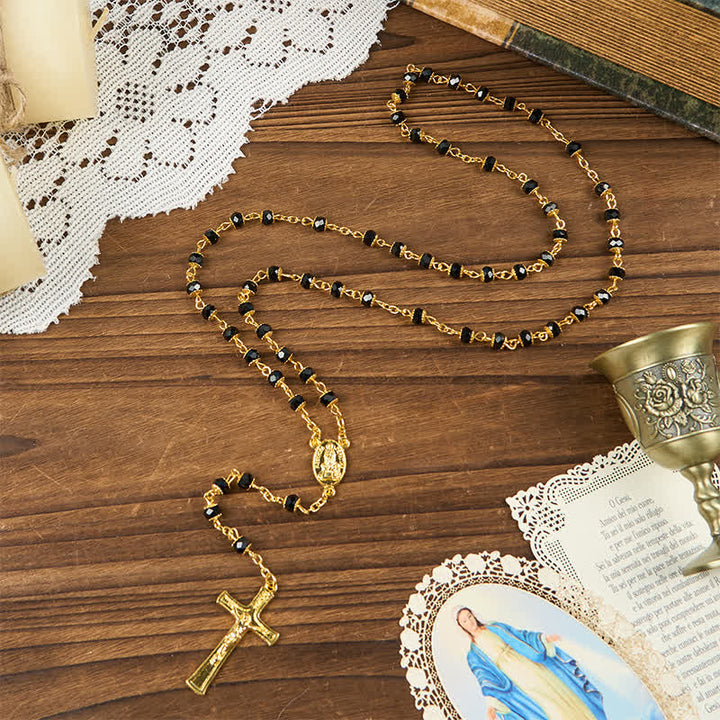 Christianartworkshop Our Lady of Fatima & Crucifix of 6mm Crystal Prayer Beads Rosary - image 8