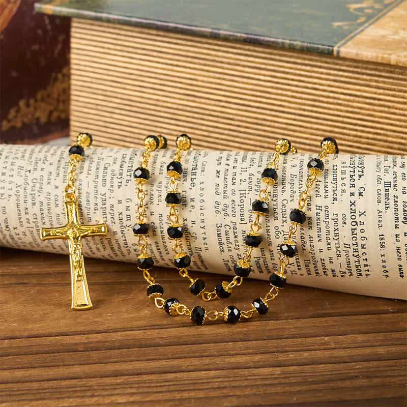 Christianartworkshop Our Lady of Fatima & Crucifix of 6mm Crystal Prayer Beads Rosary - image 3