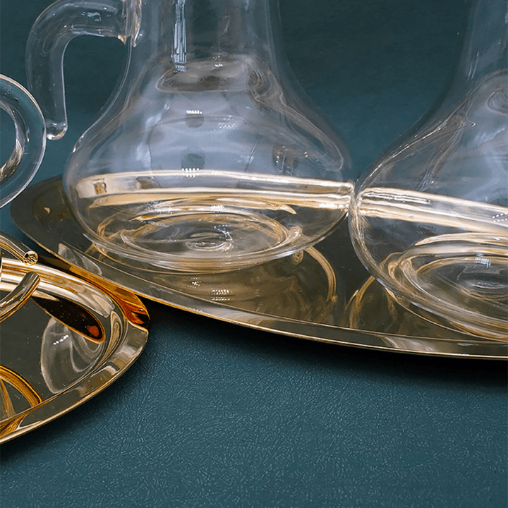 Christianartworkshop Elegant Brass-Trimmed Glass Cruet Set with Cross Motif - Traditional Worship Accessories - image 5