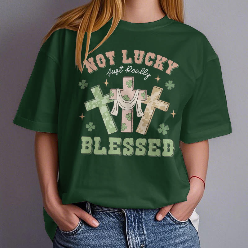 Christianartworkshop Not Lucky Just Blessed Faith-Inspired T-Shirt - image 19