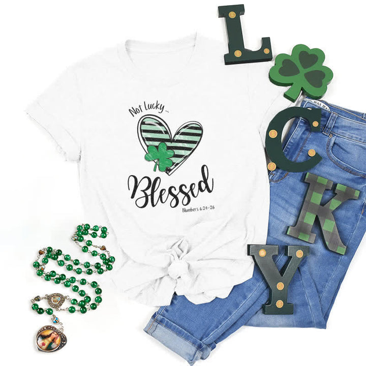 Christianartworkshop Blessed Beyond the Luck of the Irish Faith-Inspired T-Shirt - White - 2XL - image 6