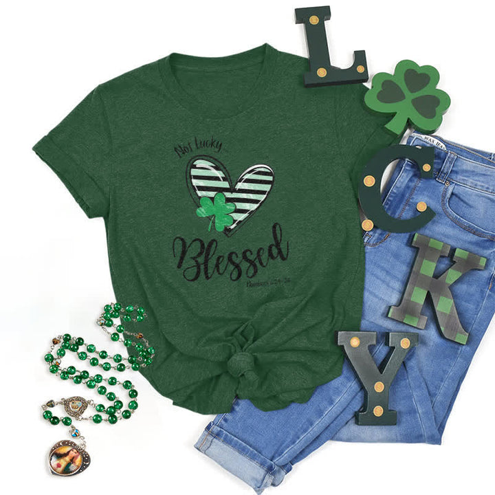 Christianartworkshop Blessed Beyond the Luck of the Irish Faith-Inspired T-Shirt - Dark Green - 2XL - image 19