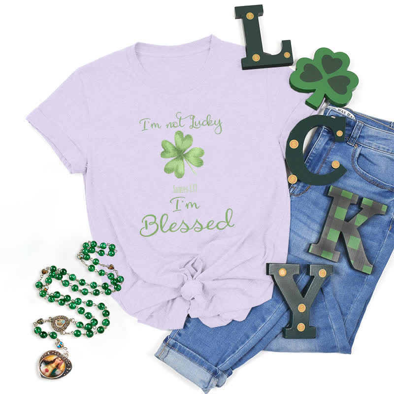 Christianartworkshop I'M Not Lucky I'm Blessed Faith-Inspired T-Shirt - Purple - 2XL - image 25