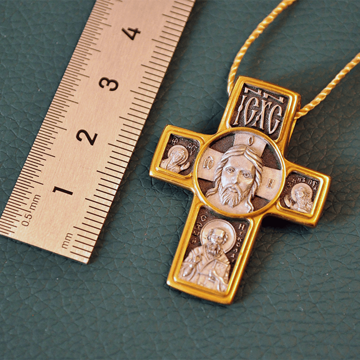 Christianartworkshop Two-Sided Gold-Tone Jesus&Saint Icon with St. Micheal Pendant Necklace - image 6