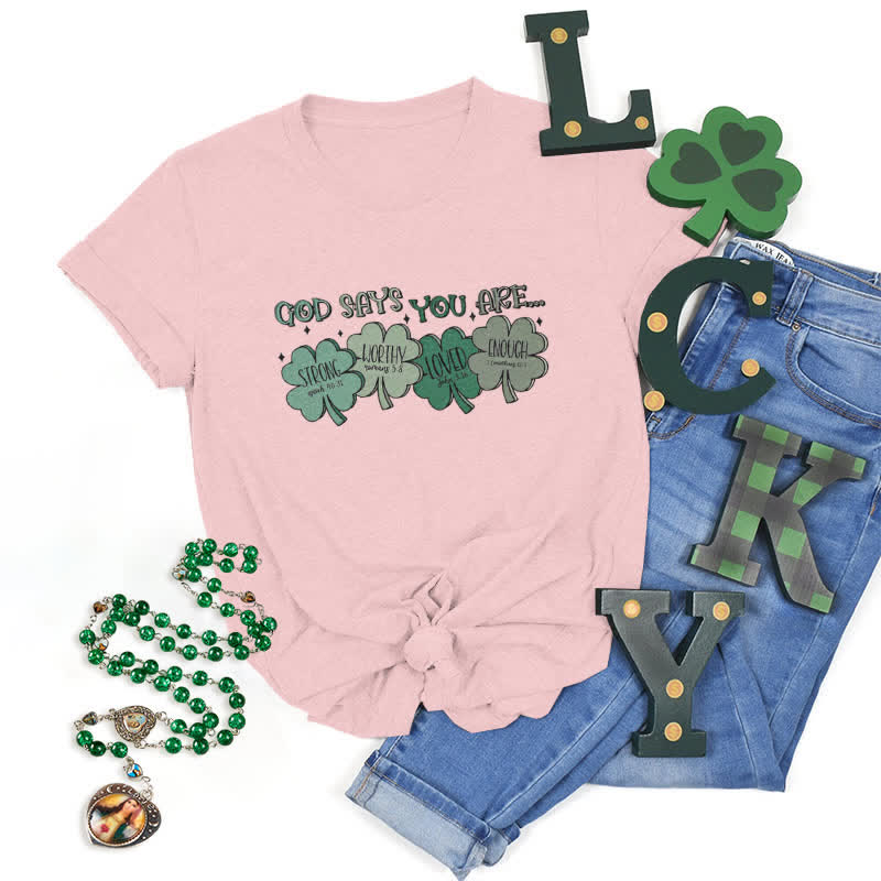 Christianartworkshop Divine Shamrock: God's Promises Faith-Inspired T-Shirt - Pink - 2XL - image 23