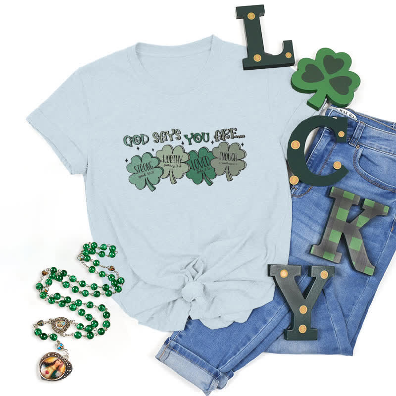 Christianartworkshop Divine Shamrock: God's Promises Faith-Inspired T-Shirt - Blue - 2XL - image 11