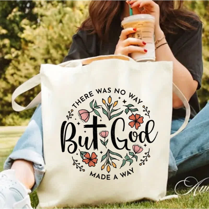 Christianartworkshop Bloom with Faith: The "But God" Tote – A Symbol of Miracles - But God - image 1