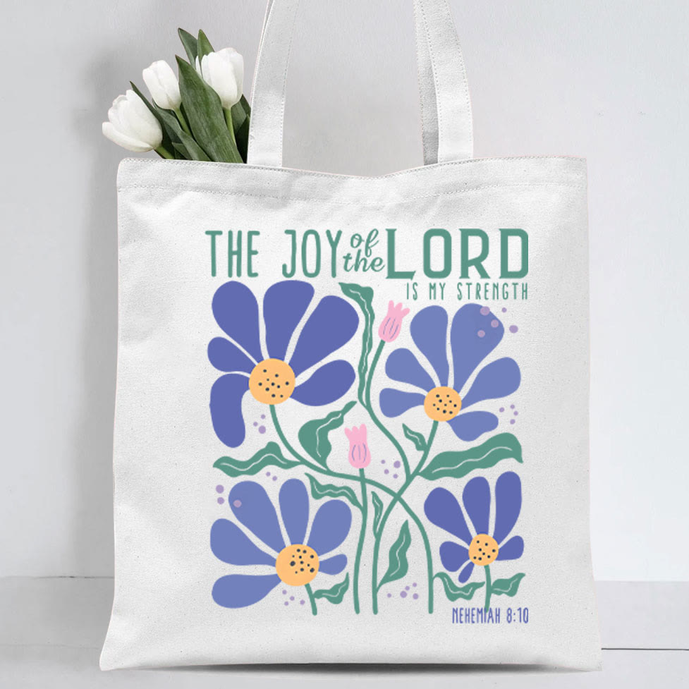 Christianartworkshop The Joy Of The Lord Christian Canvas Tote Bag - image 2