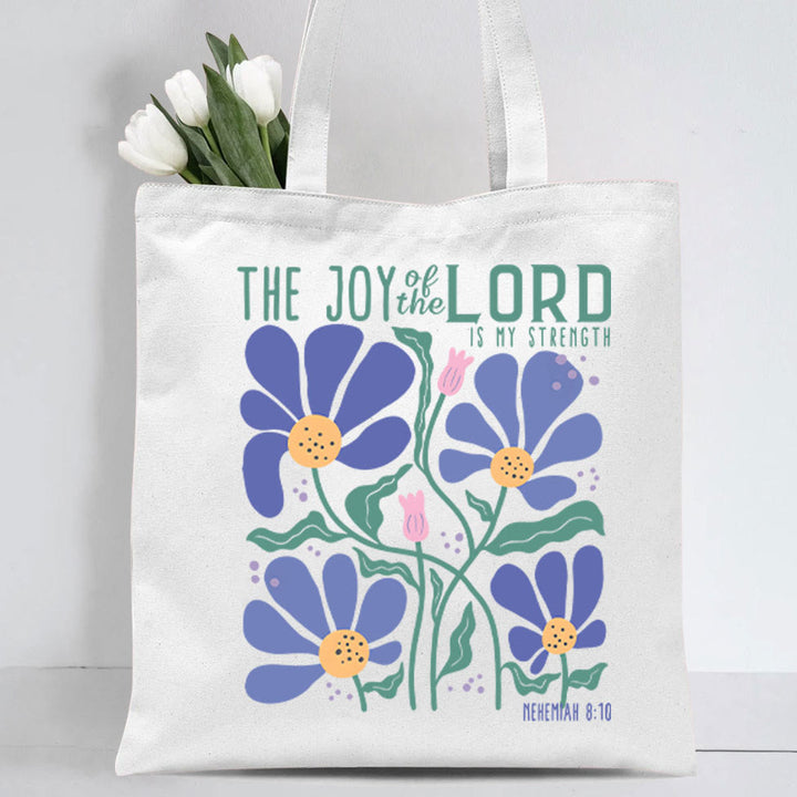 Christianartworkshop The Joy Of The Lord Christian Canvas Tote Bag - image 2
