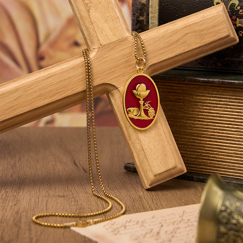 Christianartworkshop Red & Blue Eucharistic Chalice Necklace - Keep Your Faith Close - image 10