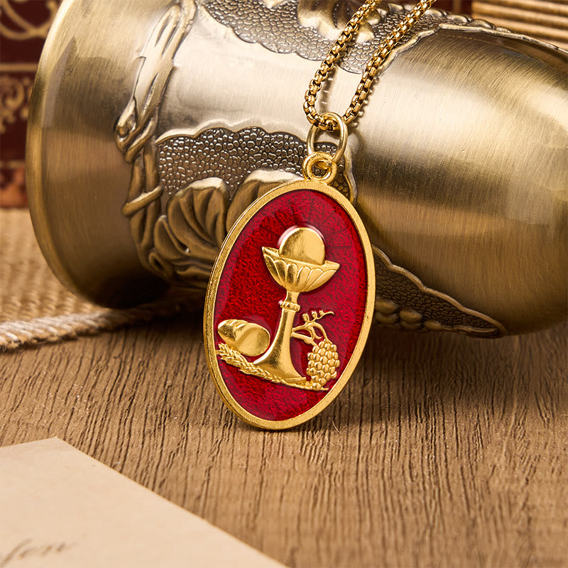 Christianartworkshop Red & Blue Eucharistic Chalice Necklace - Keep Your Faith Close - image 4