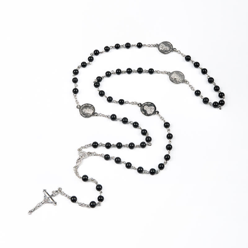 Christianartworkshop Crucifix & Our Lady of 8mm Pearl Prayer Beads Rosary (3 Colors) - image 17