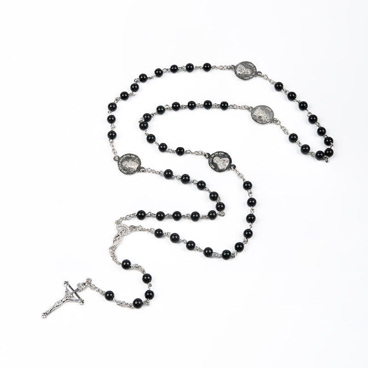 Christianartworkshop Crucifix & Our Lady of 8mm Pearl Prayer Beads Rosary (3 Colors) - image 17