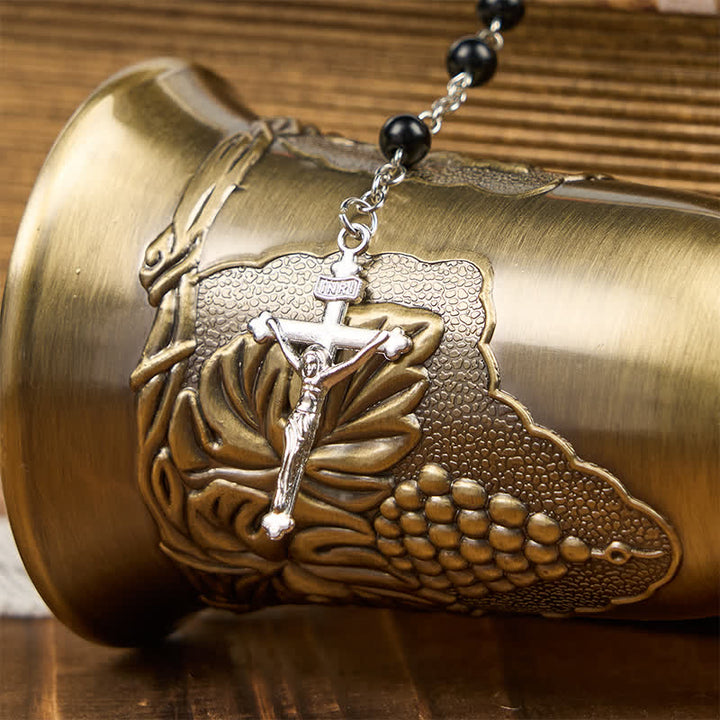 Christianartworkshop Crucifix & Our Lady of 8mm Pearl Prayer Beads Rosary (3 Colors) - image 11