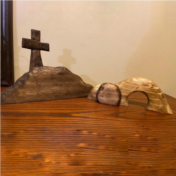 Christianartworkshop He is Risen Wooden Empty Tomb Easter Ornament - Commemorate His Triumph - image 2