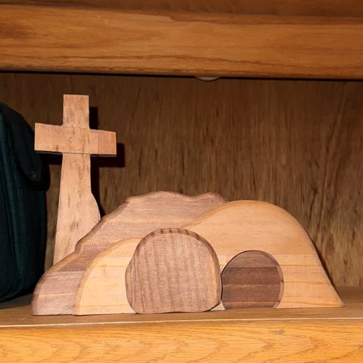 Christianartworkshop He is Risen Wooden Empty Tomb Easter Ornament - Commemorate His Triumph - image 4