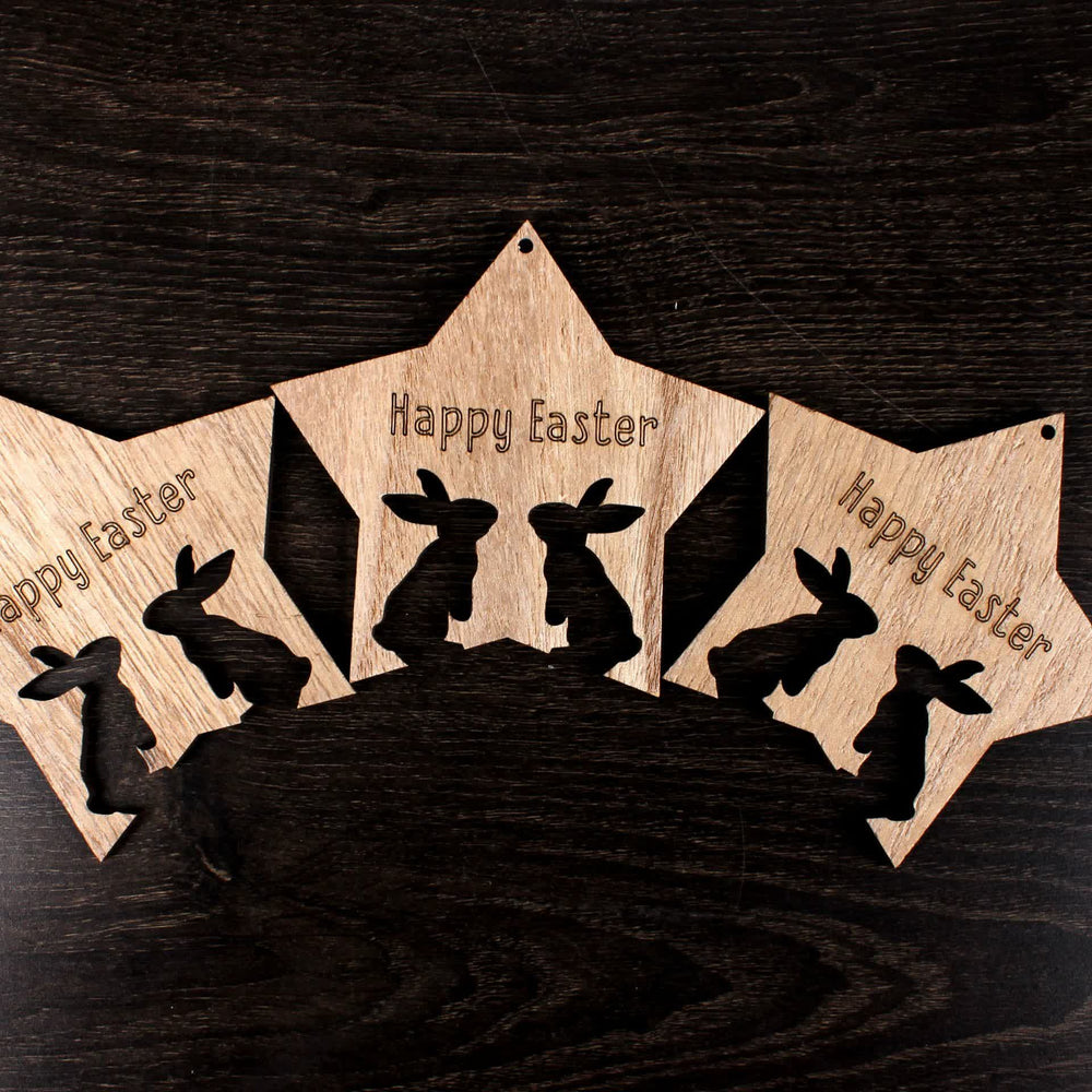 Christianartworkshop Rustic Easter Star: Bunny Silhouette Hanging Ornament - image 2
