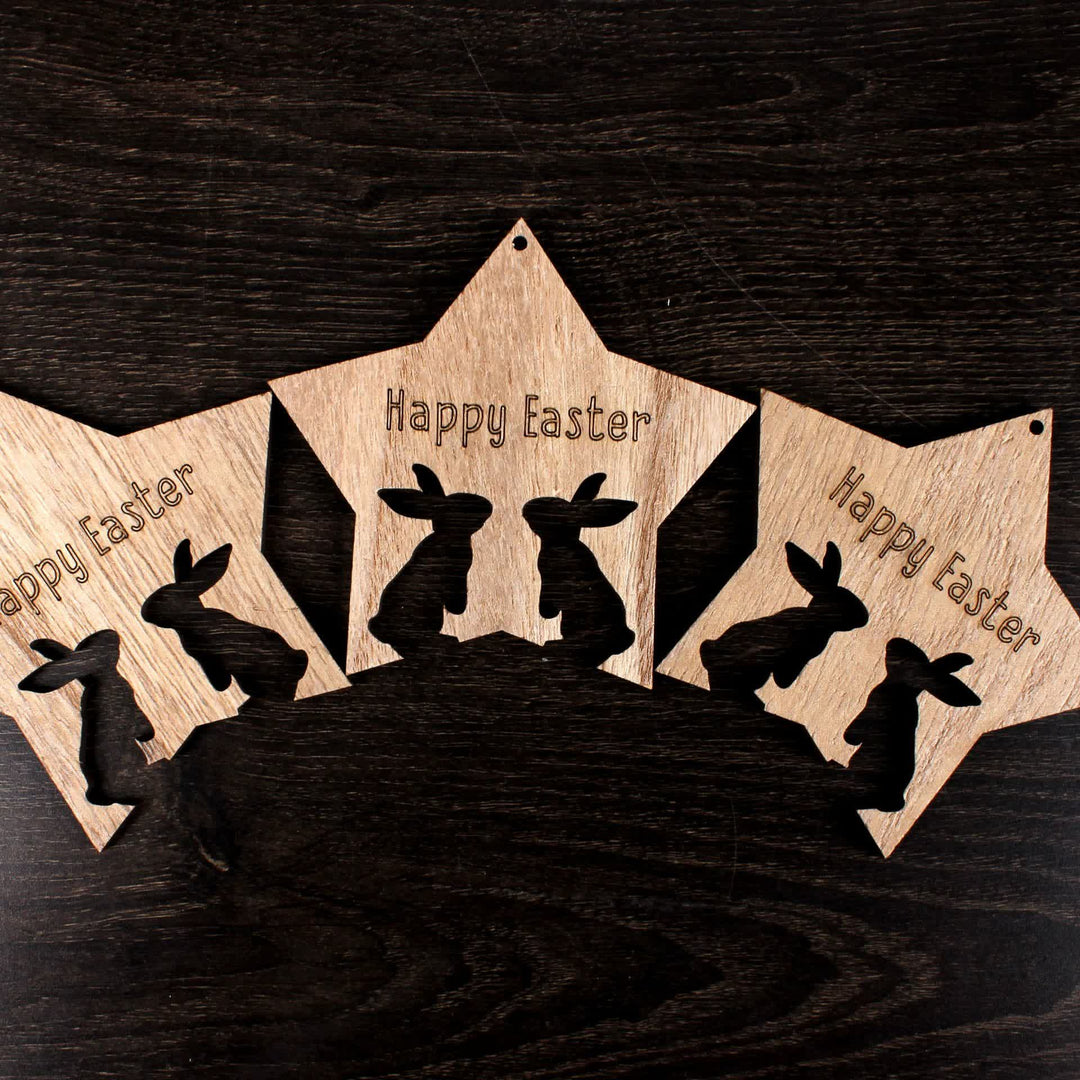 Christianartworkshop Rustic Easter Star: Bunny Silhouette Hanging Ornament - image 2