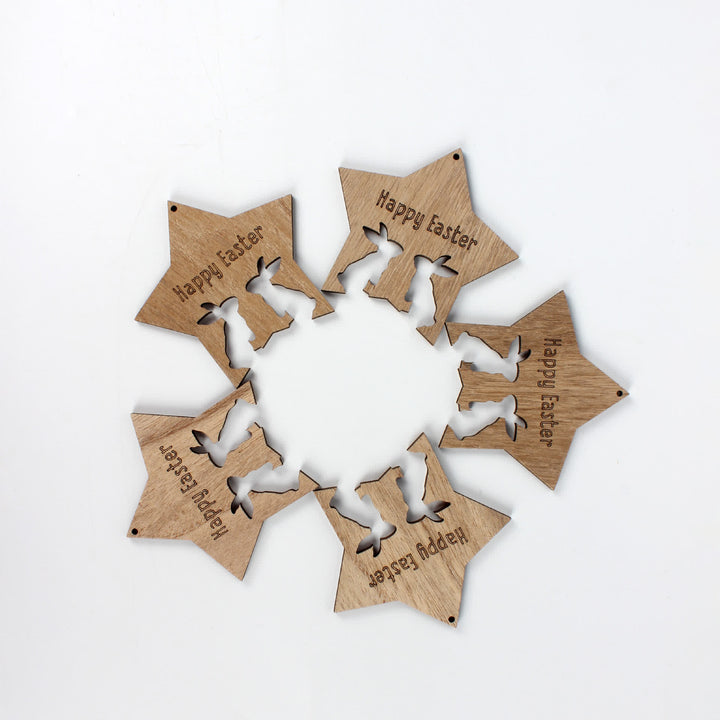 Christianartworkshop Rustic Easter Star: Bunny Silhouette Hanging Ornament - image 5