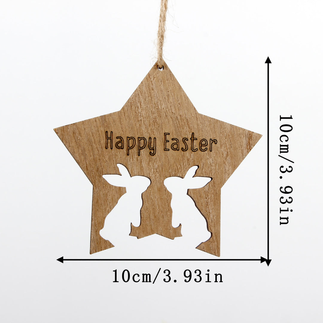 Christianartworkshop Rustic Easter Star: Bunny Silhouette Hanging Ornament - image 3