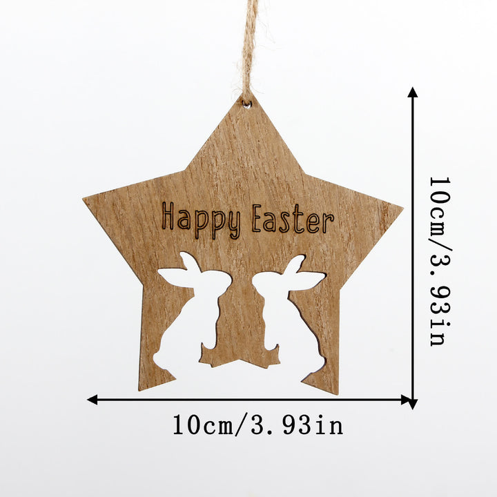 Christianartworkshop Rustic Easter Star: Bunny Silhouette Hanging Ornament - image 3