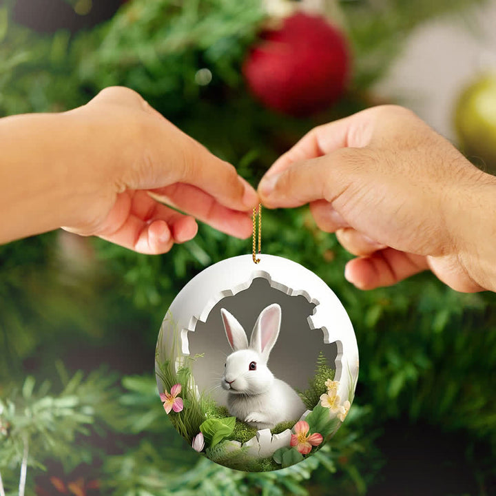Christianartworkshop Easter Magic: Enchanted Bunny Garden Hanging Ornament - image 5