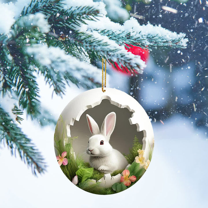 Christianartworkshop Easter Magic: Enchanted Bunny Garden Hanging Ornament - image 4