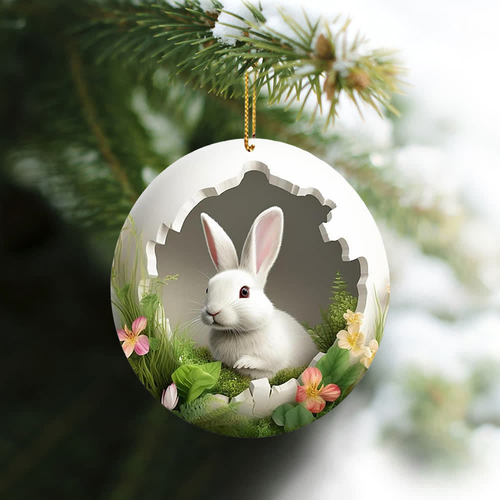 Christianartworkshop Easter Magic: Enchanted Bunny Garden Hanging Ornament - image 6