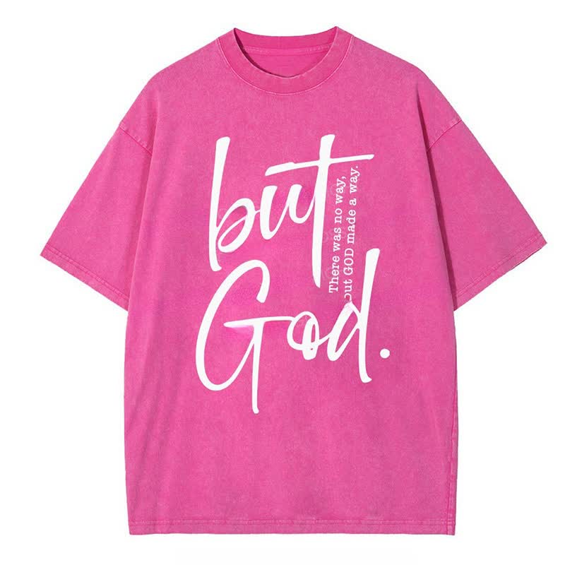 Christianartworkshop "But God" Washed T-Shirt - Pink - 4XL - image 6