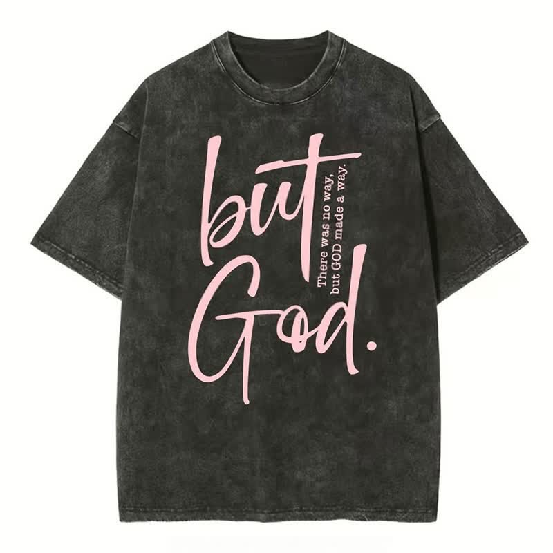 Christianartworkshop "But God" Washed T-Shirt - Black - 4XL - image 1