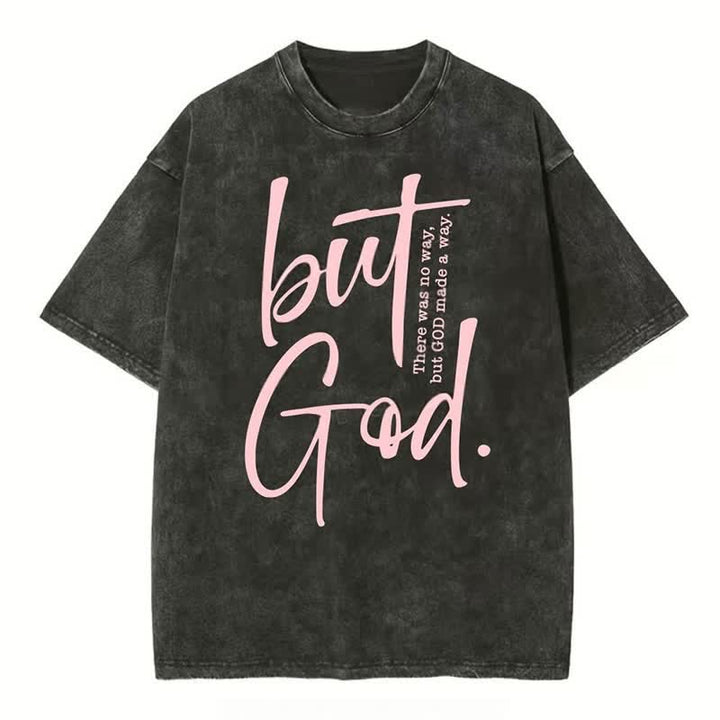 Christianartworkshop "But God" Washed T-Shirt - Black - 4XL - image 1