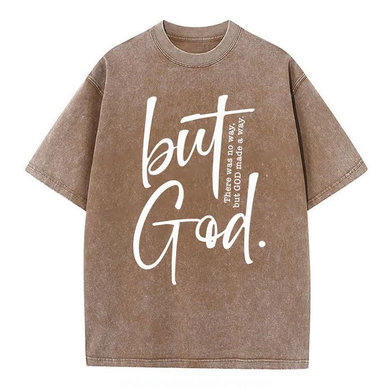 Christianartworkshop "But God" Washed T-Shirt - Coffee - 4XL - image 8