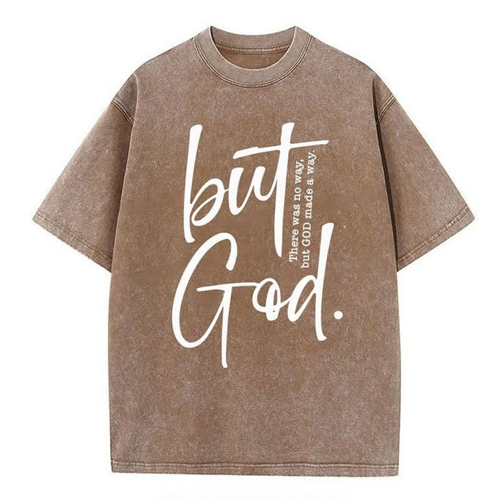 Christianartworkshop "But God" Washed T-Shirt - Coffee - 4XL - image 8