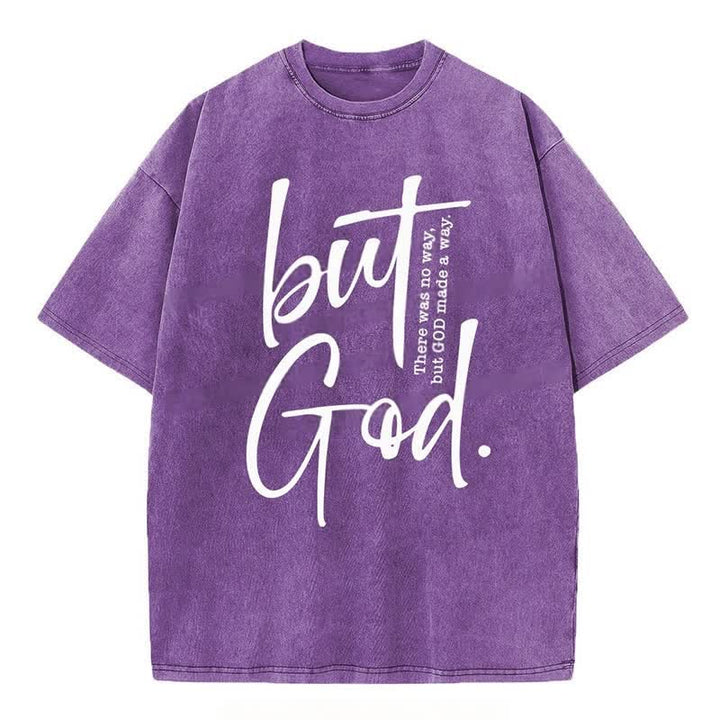 Christianartworkshop "But God" Washed T-Shirt - Purple - 4XL - image 9