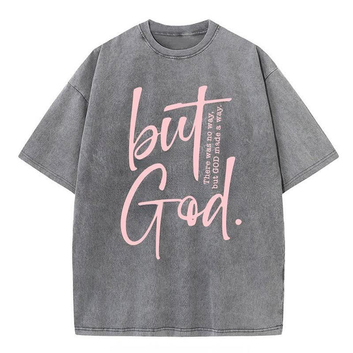 Christianartworkshop "But God" Washed T-Shirt - Grey - 4XL - image 3