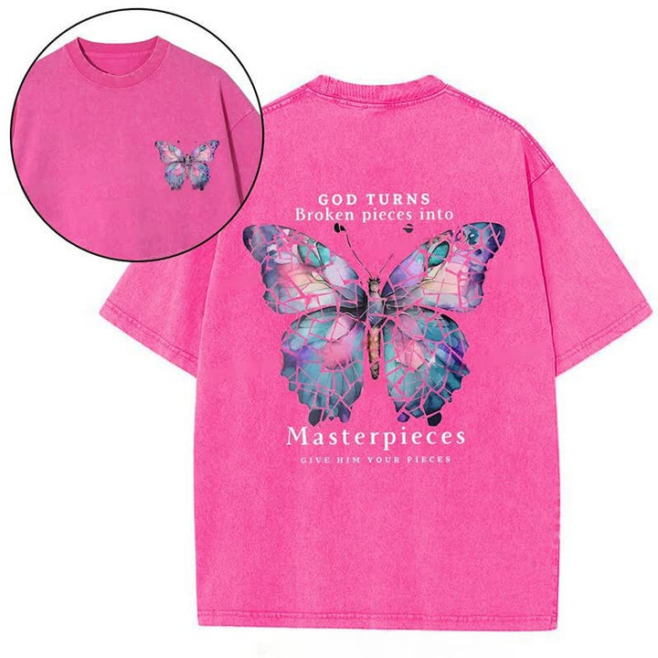 Christianartworkshop God Turns Broken Pieces into Masterpieces T-shirt - Pink - 4XL - image 5