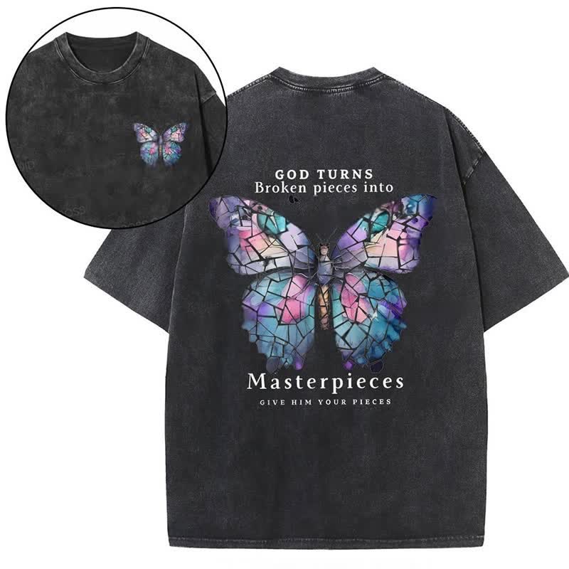 Christianartworkshop God Turns Broken Pieces into Masterpieces T-shirt - Black - 4XL - image 1