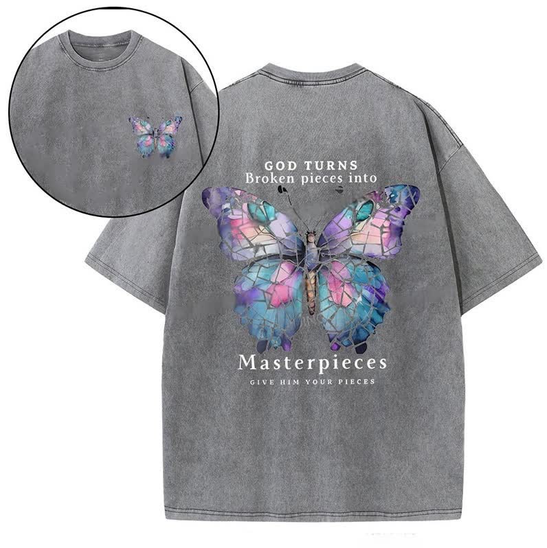 Christianartworkshop God Turns Broken Pieces into Masterpieces T-shirt - Grey - 4XL - image 3