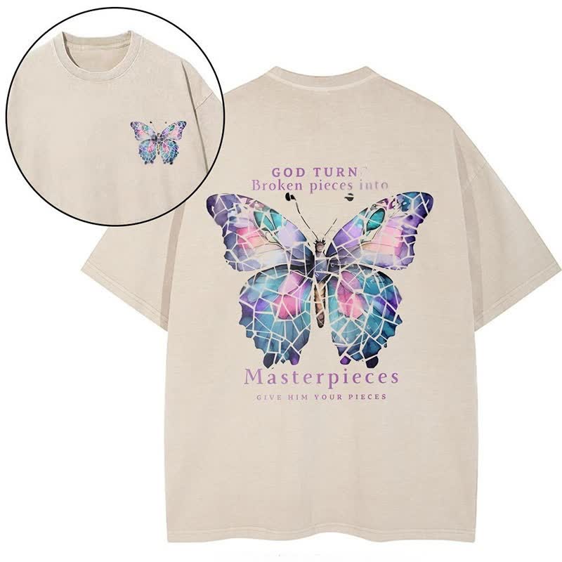 Christianartworkshop God Turns Broken Pieces into Masterpieces T-shirt - Beige - 4XL - image 9