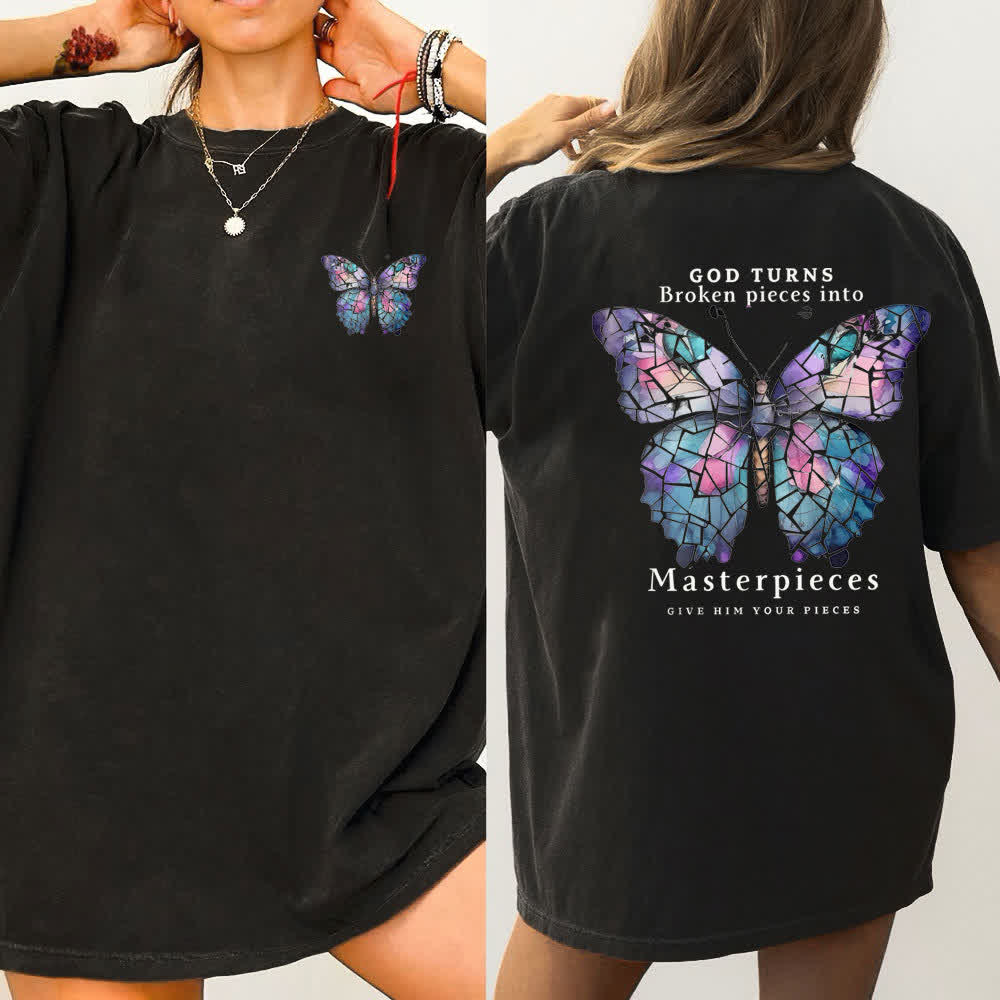 Christianartworkshop God Turns Broken Pieces into Masterpieces T-shirt - image 2
