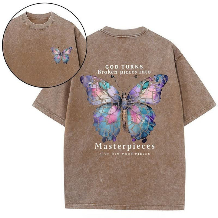 Christianartworkshop God Turns Broken Pieces into Masterpieces T-shirt - Coffee - 4XL - image 7