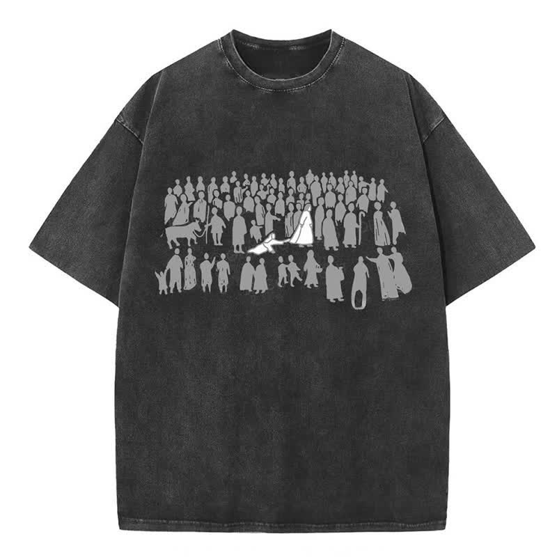 Christianartworkshop By His Wounds Washed T-shirt - Black - 4XL - image 5