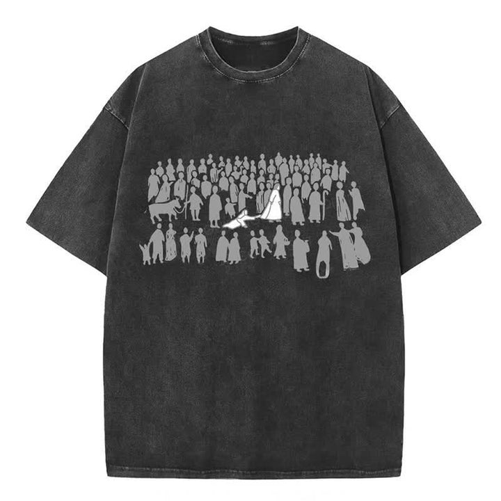 Christianartworkshop By His Wounds Washed T-shirt - Black - 4XL - image 5