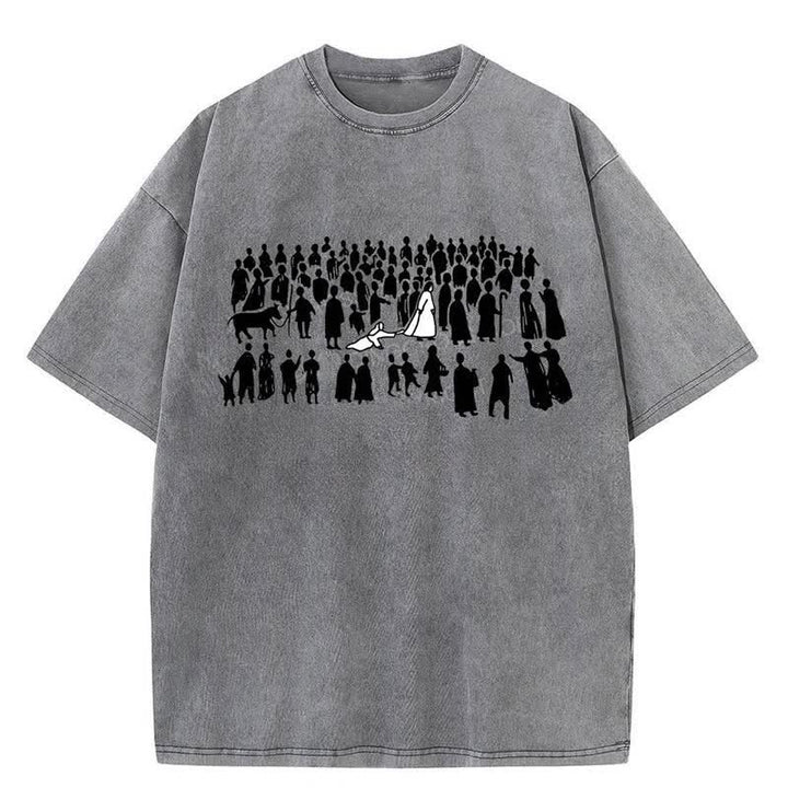 Christianartworkshop By His Wounds Washed T-shirt - Grey - 4XL - image 7