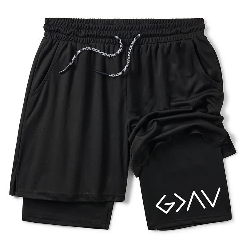 Christianartworkshop Geometric Logo Stylish Black Athletic Shorts - Shorts - 3XL - image 1