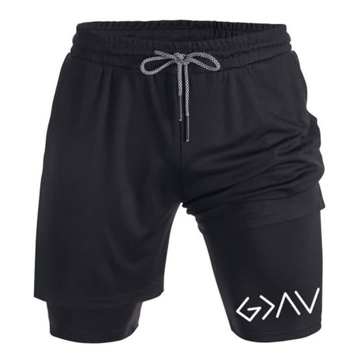 Christianartworkshop Geometric Logo Stylish Black Athletic Shorts - image 2