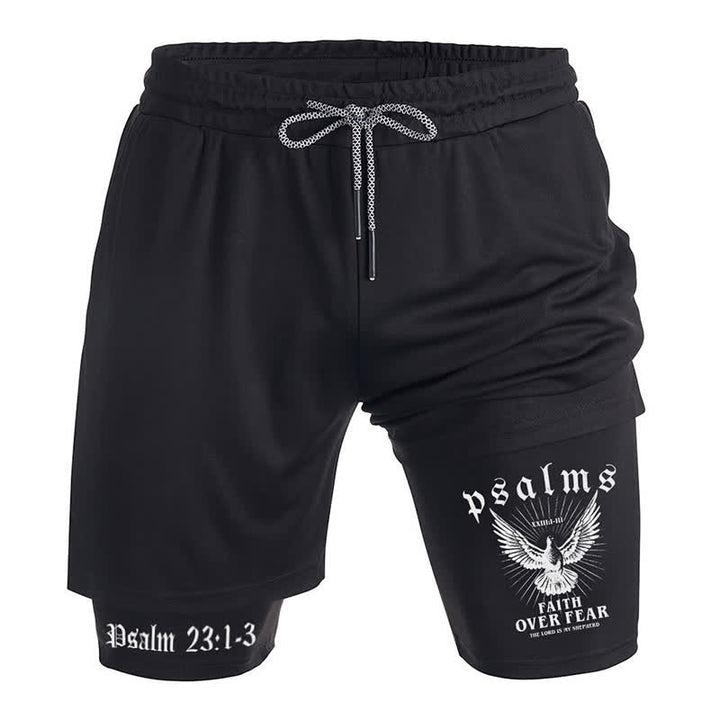 Christianartworkshop Faith Over Fear Black Inspirational Shorts - image 2